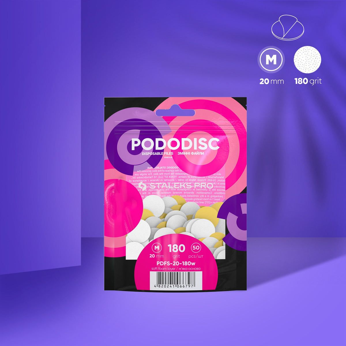 Recarga Pododisc M com espuma - 180 (50 uni.) (Cópia) — STALEKS PDFS-20-180w — imagem 1